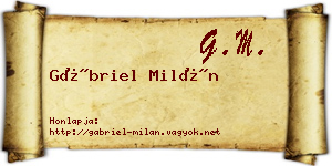 Gábriel Milán névjegykártya